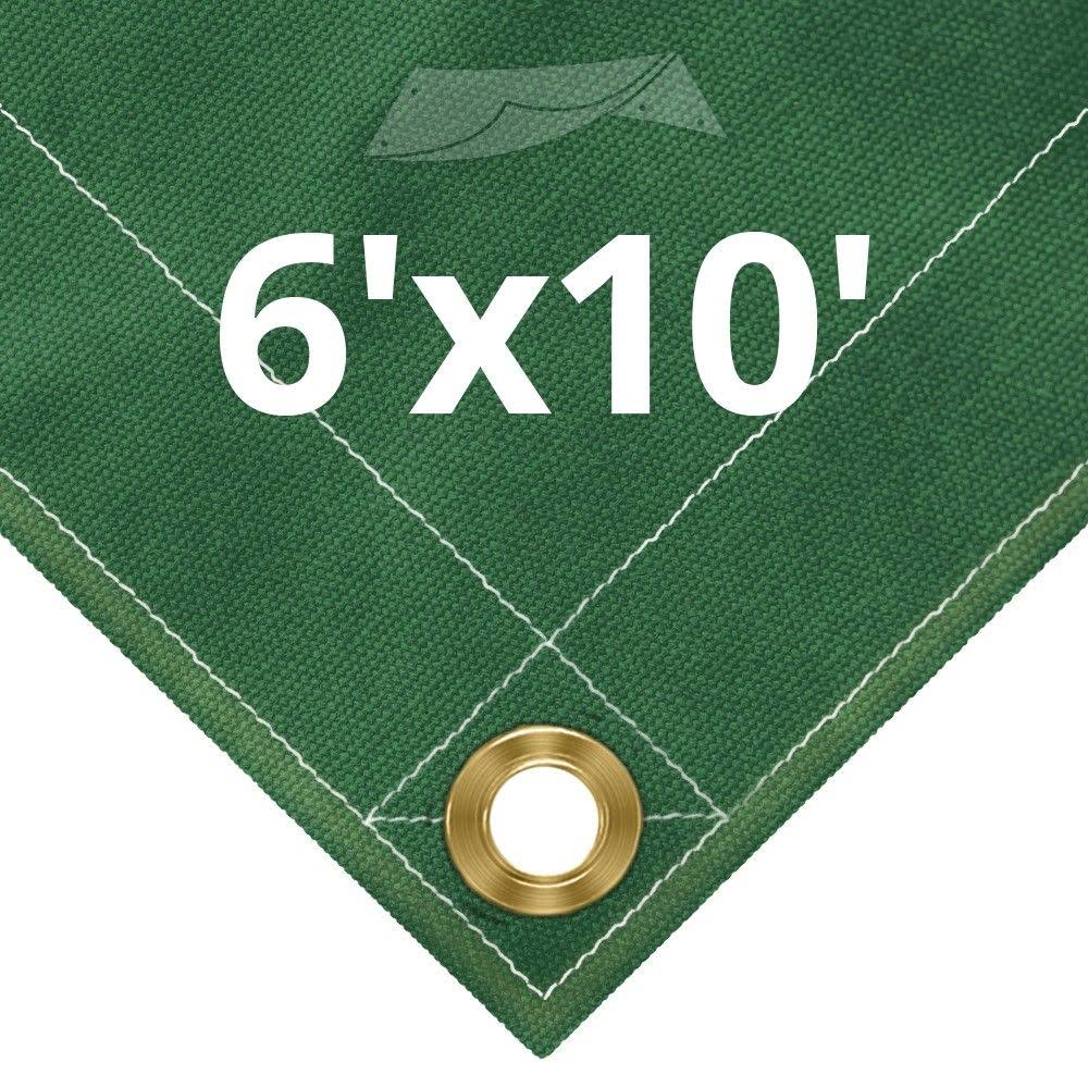 10 oz Green Canvas Tarps 6' x 10' N66140