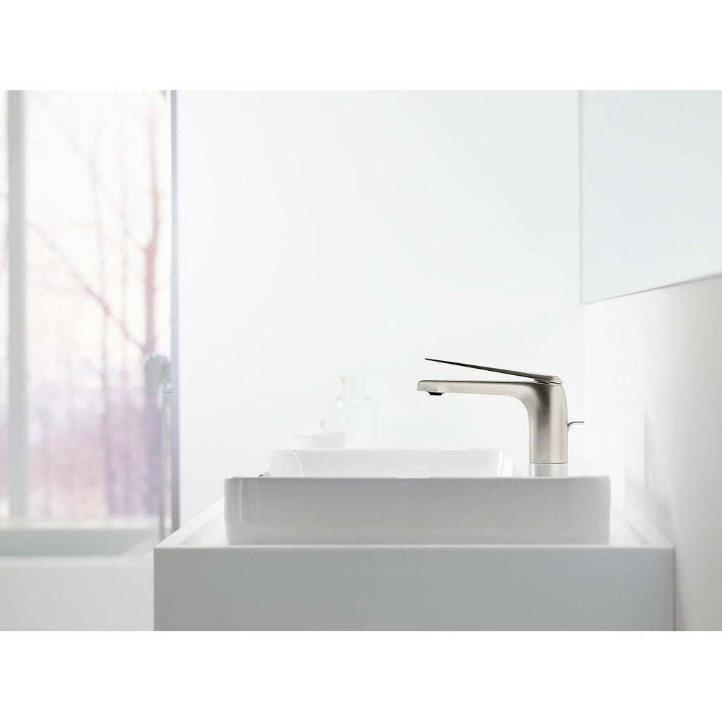 Bathroom Sink Spout with Tube Design Vibrant Titanium/Rose Gold O60309