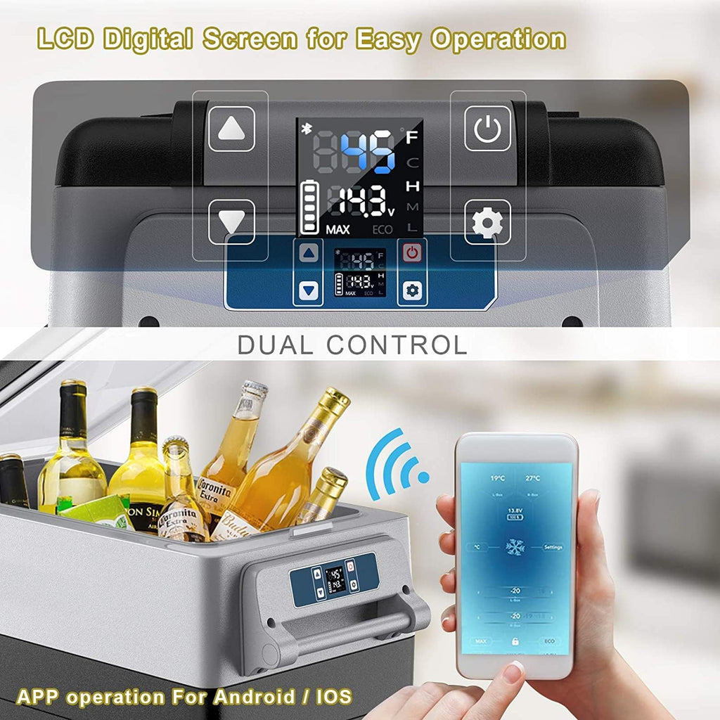 53QT 12 Volt Car Refrigerator Portable Refrigerator Electric Compressor Freezer Cooler T6960