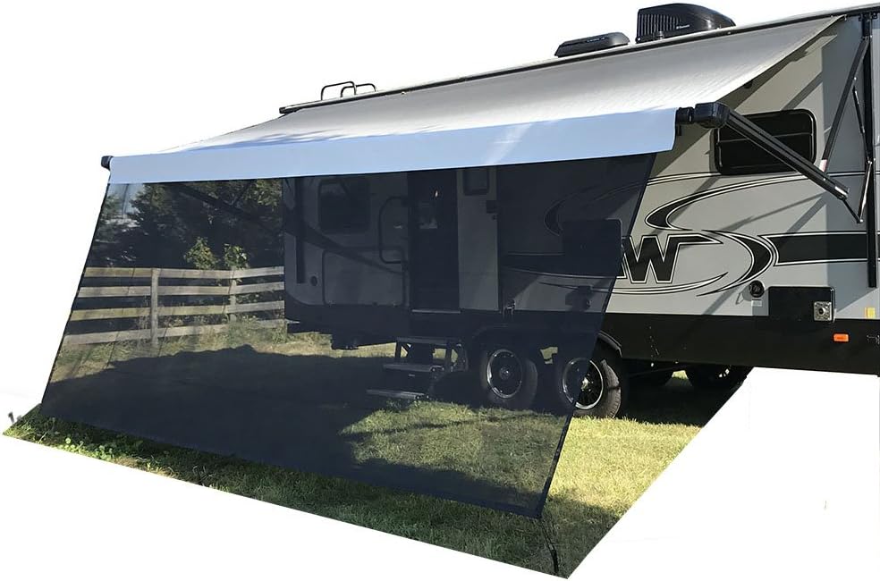 Brown Mesh RV Awning Sun Shade Screen 8' X 10'3'' V850470