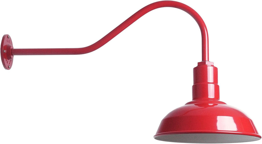 Matte Black Gooseneck Barn Light with Brass Interior K2764