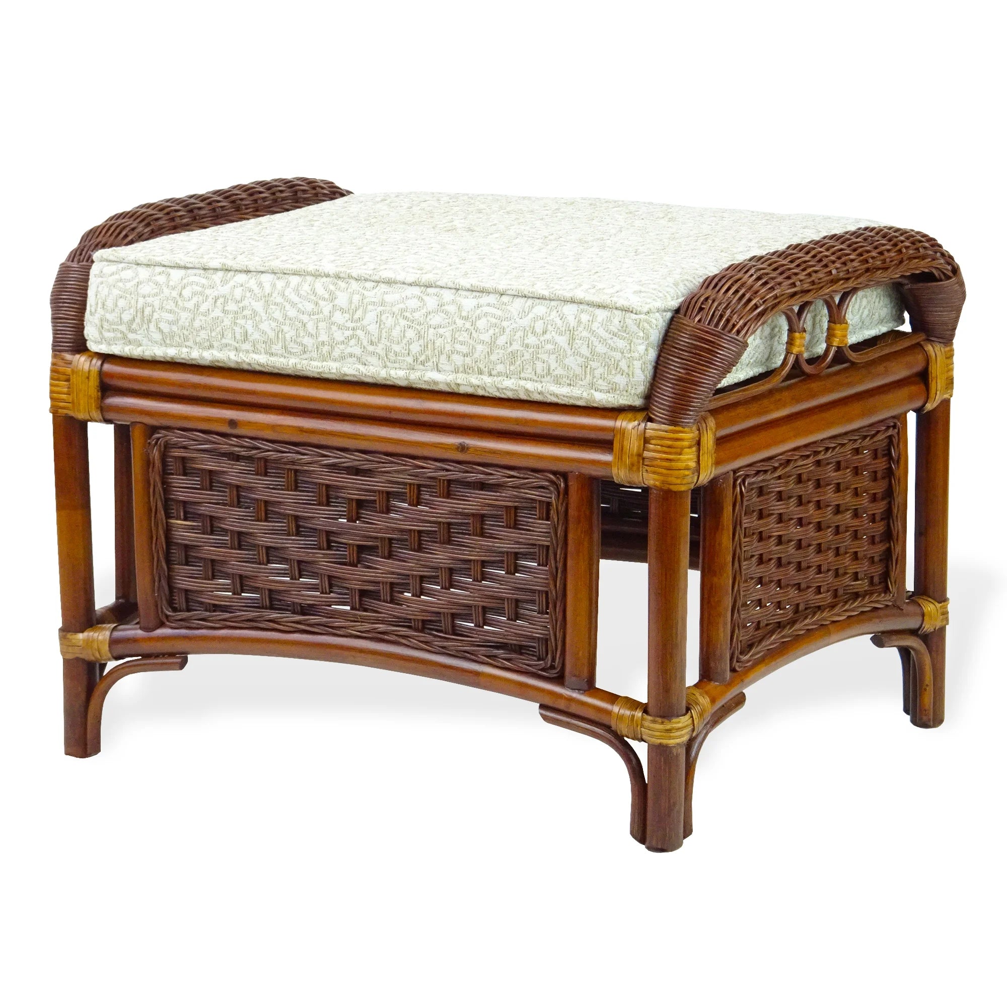 Natural Rattan Ottoman with Cushion U971