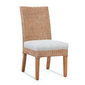 Brown and Beige Stripe Farmhouse Side Chair X821767