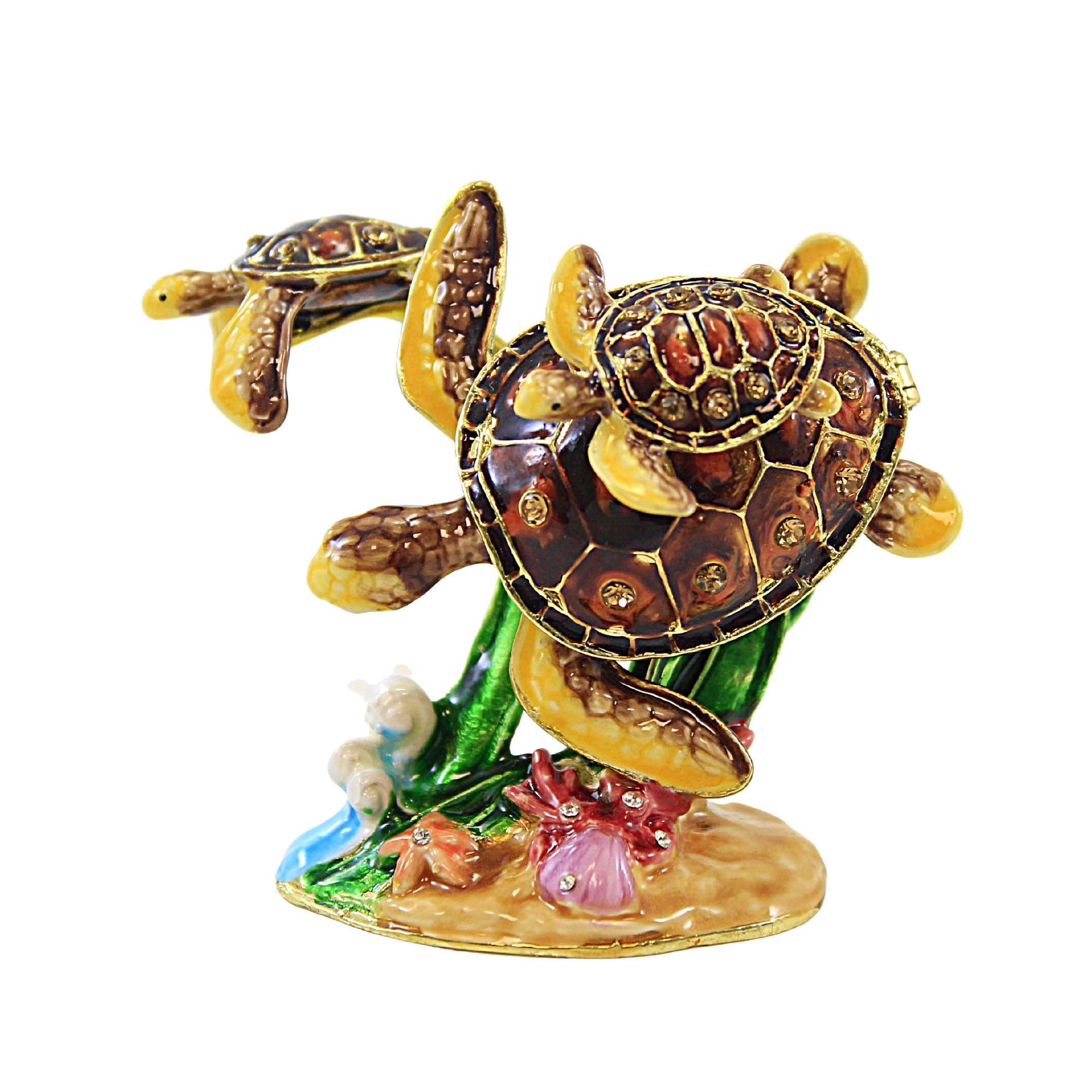 One Hinged Box 2.25 Inch Metal Sea Turtle Q224