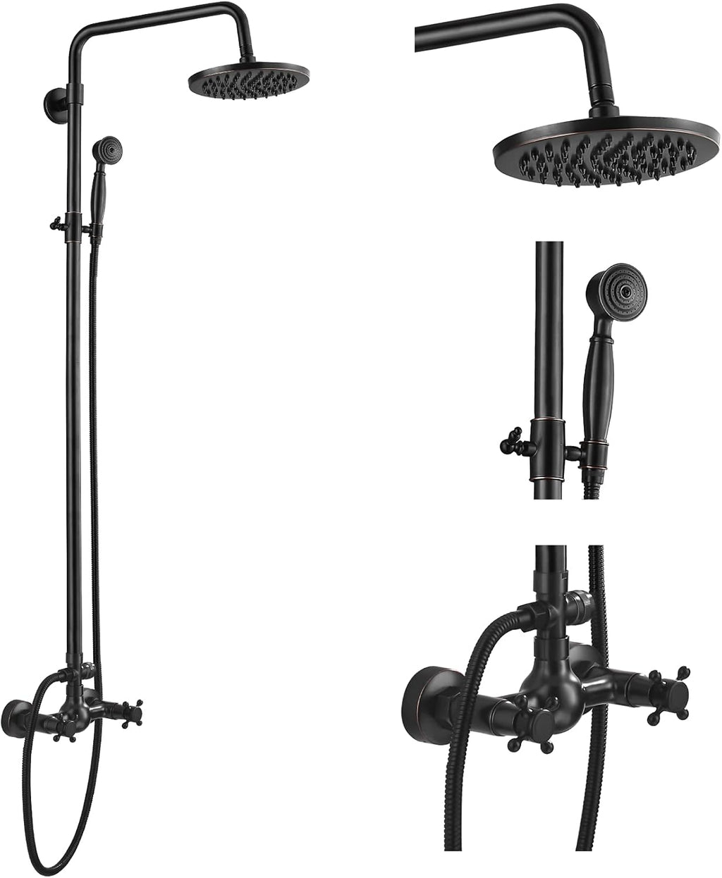 8 Inch Rainfall Shower Head with Handheld Spray Combo Set T464441