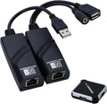 USB 2.0 Extender to RJ45 Over Cat5 Cat5E Cat6 up to 328 Ft, 4 Ports USB Hub B364