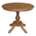 36x22 Round Pedestal Dining Table in Pecan X221049