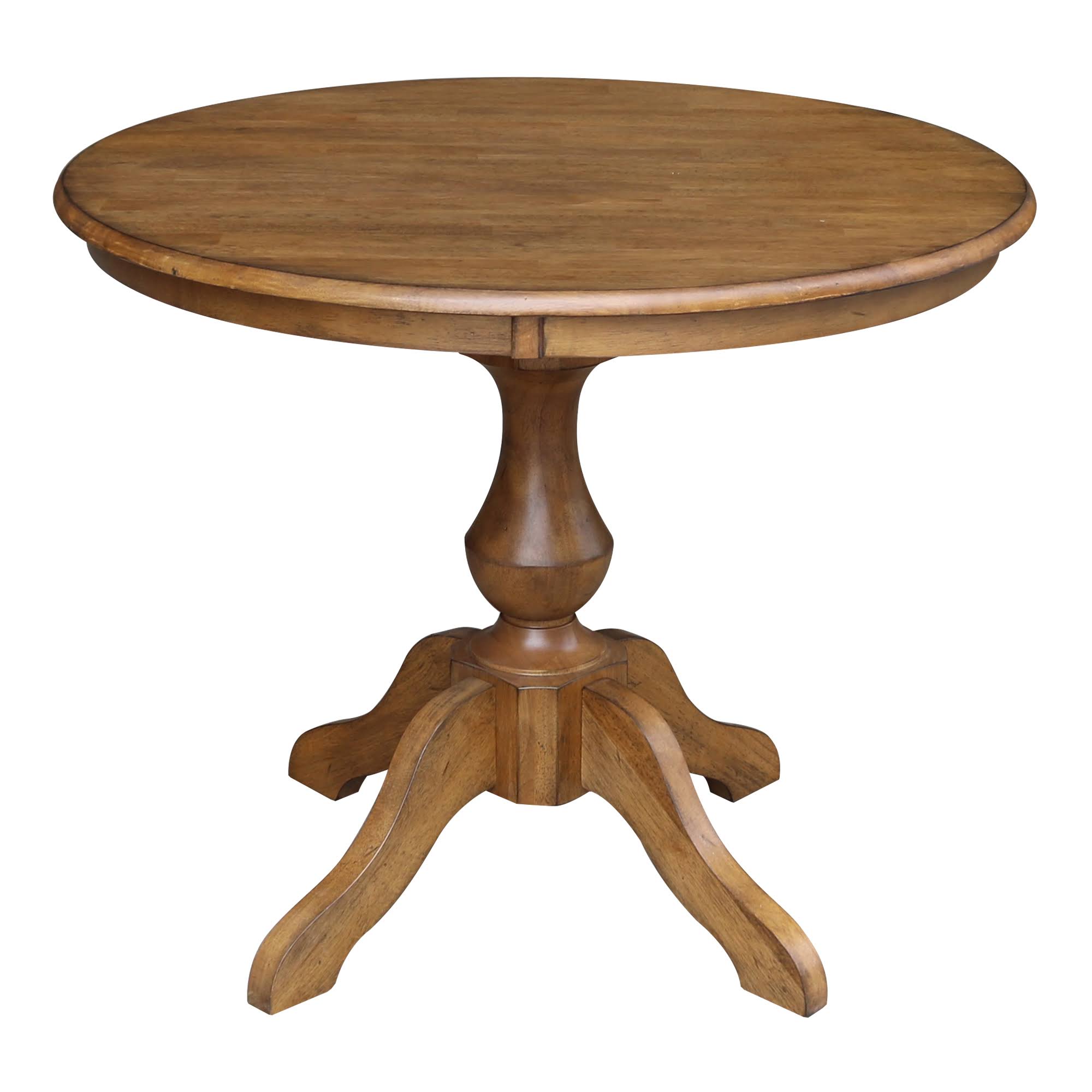 36x22 Round Pedestal Dining Table in Pecan X221049