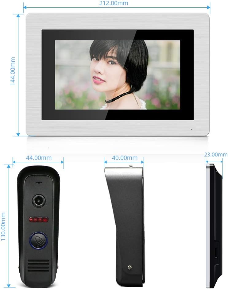 7 LCD Wired Video Doorbell Intercom System with IR Night Vision HD P918658