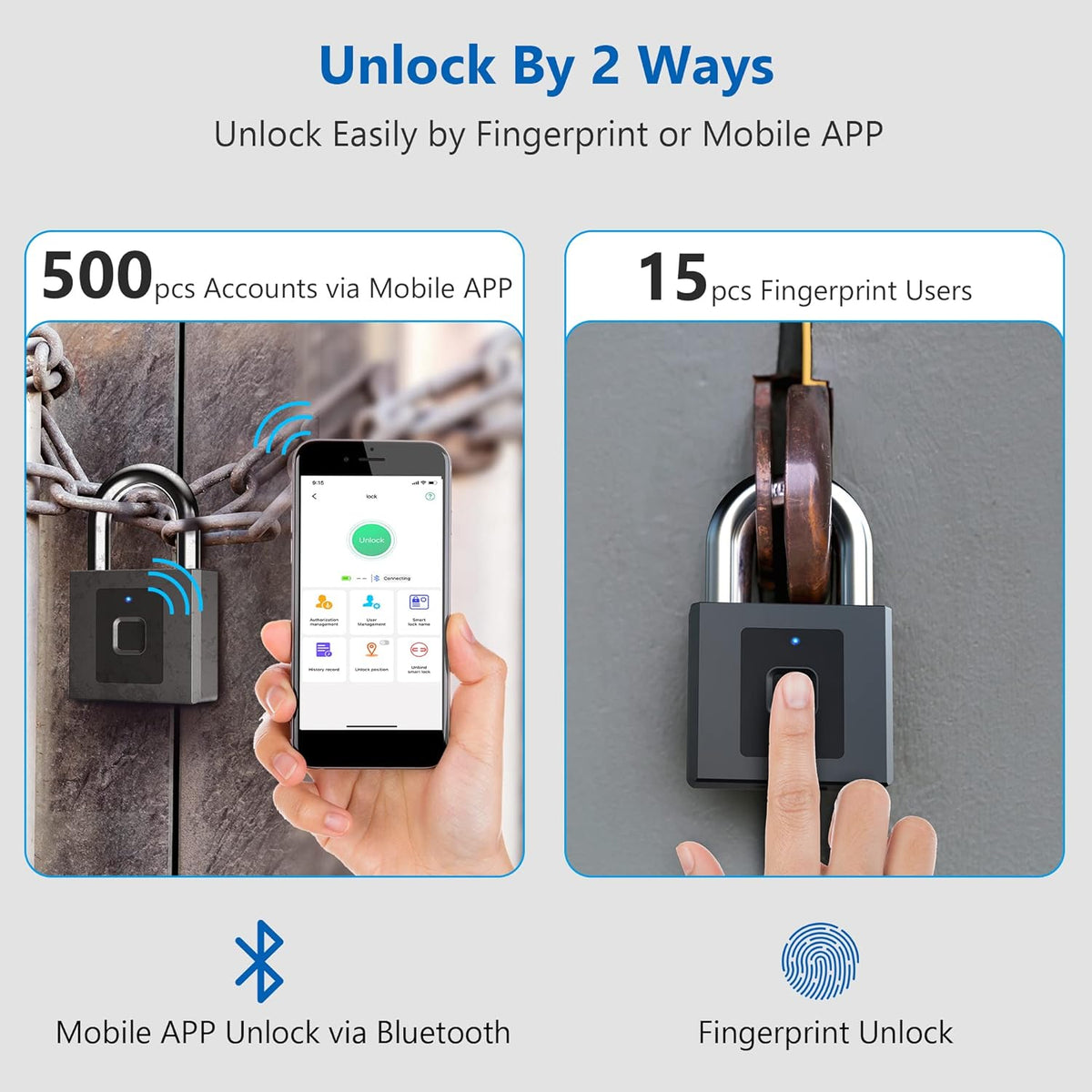 Fingerprint Padlock with Mobile APP T91182