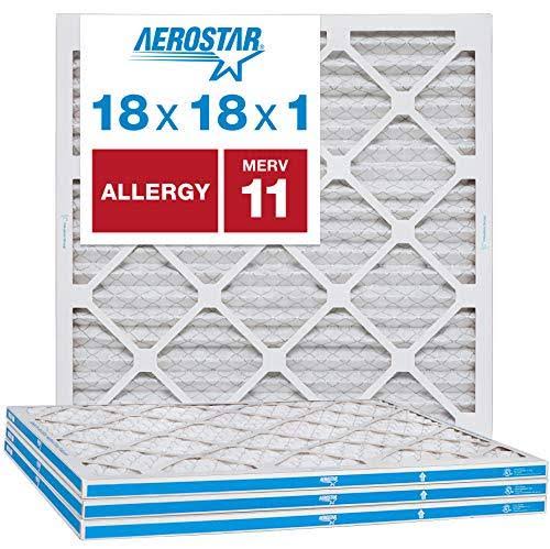 18x18x1 MERV 11 Pleated Air Filter, Box of 4 F91345