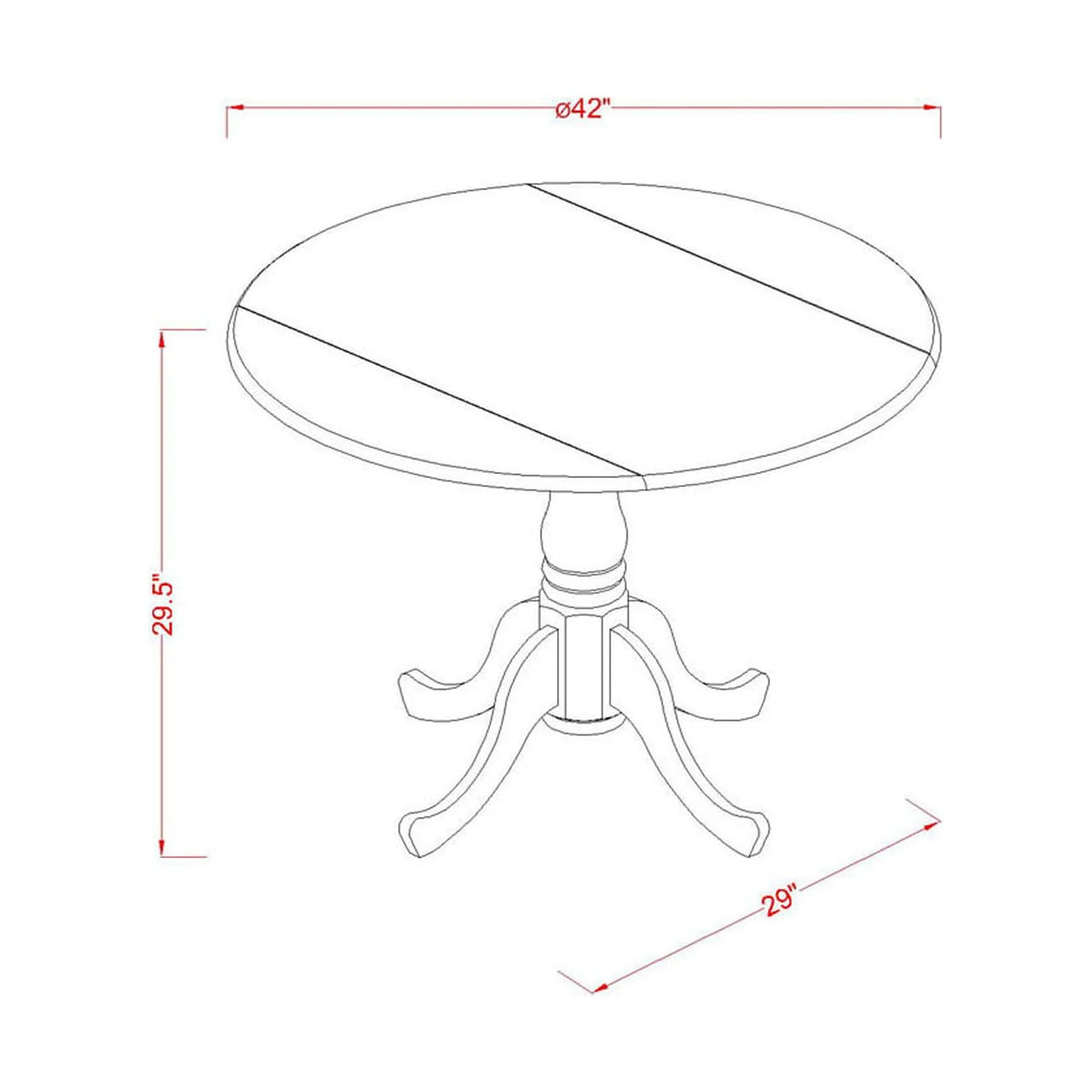 Natural/White Wood Dining Table T3540