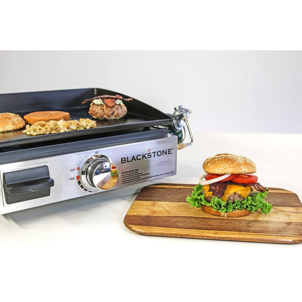 17 in. Table Top 1-Burner Portable Gas Griddle in Stainless Steel and Black F530341