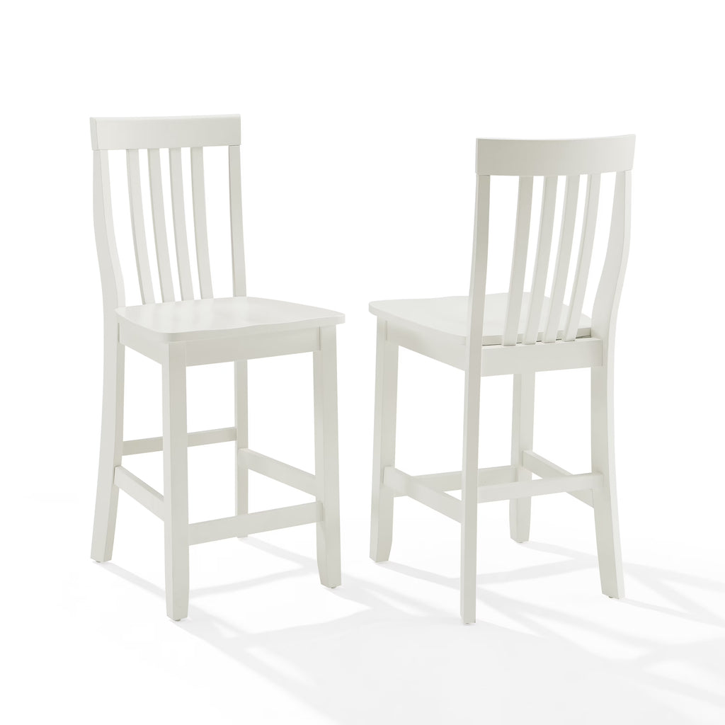 White Wooden Counter Stool Set of 2 R48167