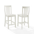 White Wooden Counter Stool Set of 2 R48167