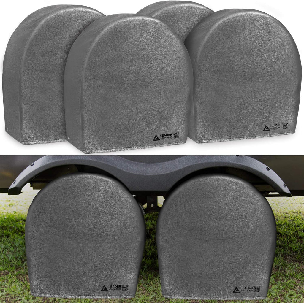 Waterproof Tire Cover Wheel Covers for RV Travel Trailer Camper Car Truck Jeep SUV Fits 32"-34.5" Diameter Tires, Grey Pack of 2 L9154