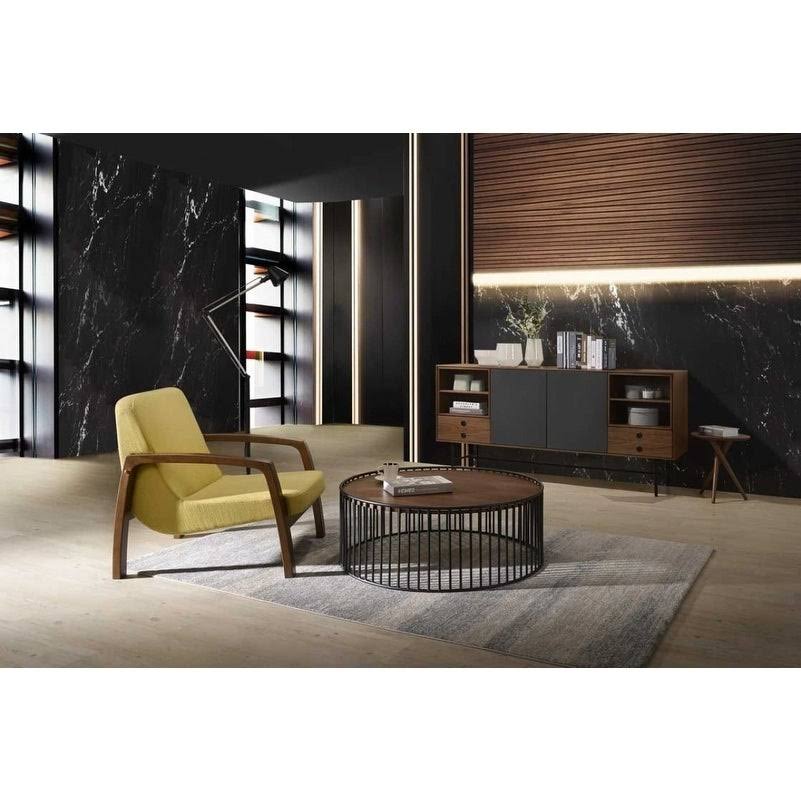 Yellow and Walnut Accent Chair X512054