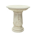 Aged White Cast Stone Round Birdbath Q157540