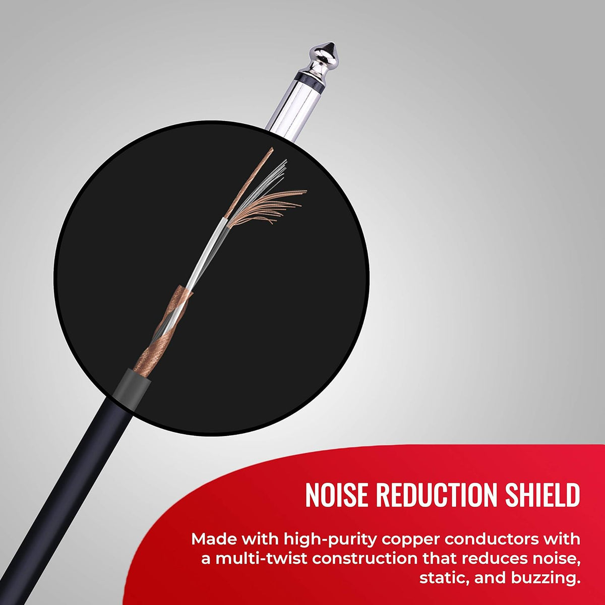 25 ft Straight 1/4 Speaker Cable Pack of 2 T9970