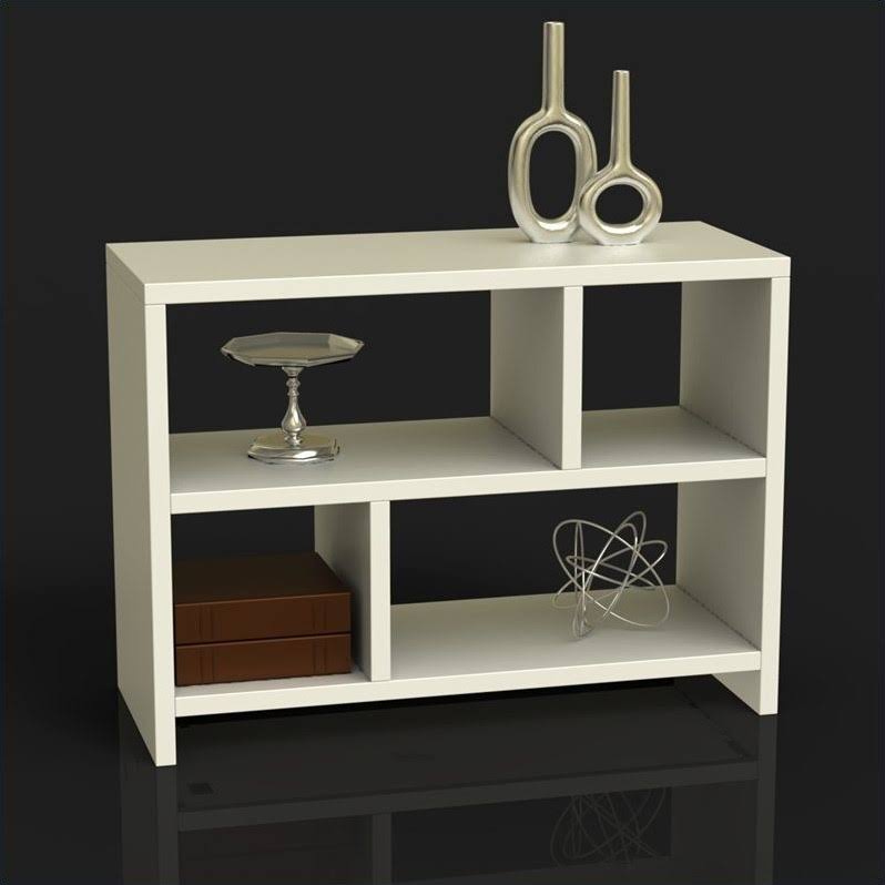 White Bookend Console Table E763