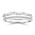 14K White Gold Diamond Split Shank Ring R83194