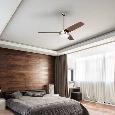 Brushed Nickel Ceiling Fan with Gray Blades P838