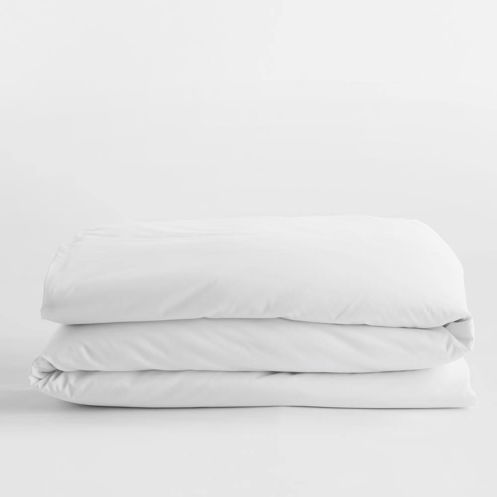 White Cotton Sateen Queen Duvet Cover L75772