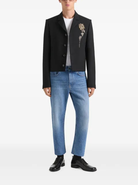 Givenchy embellished single-breasted cropped jacket in wool