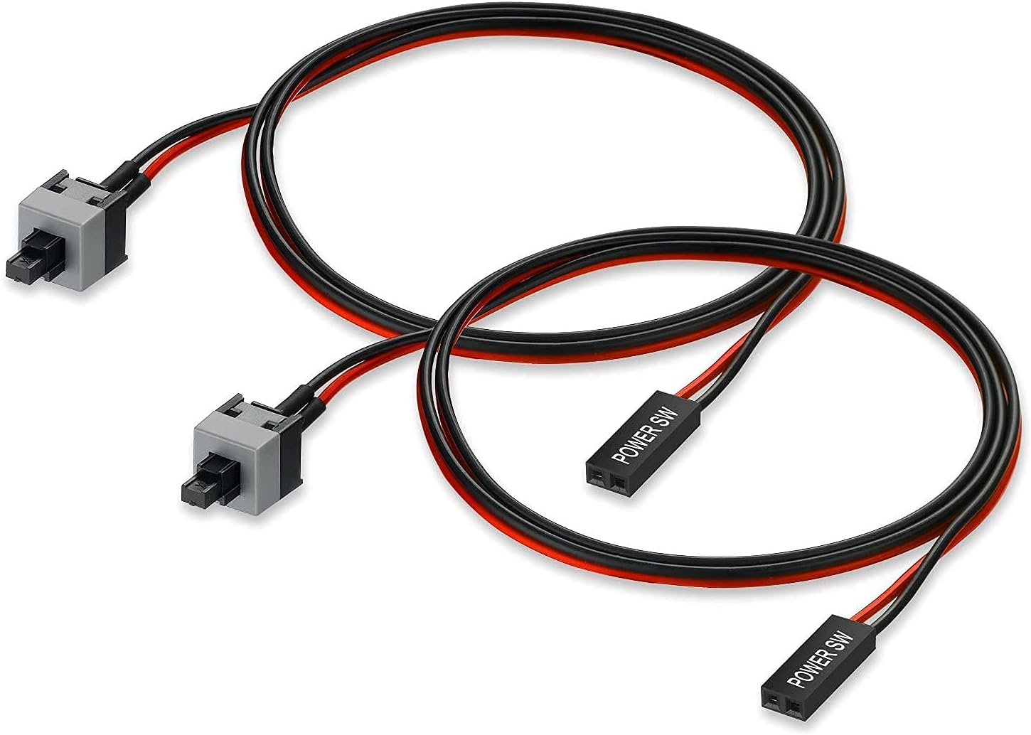 2pcs 55CM 2 Pin PC Power Cable Push Button ATX Computer Switch Wire Restart Switch T2130