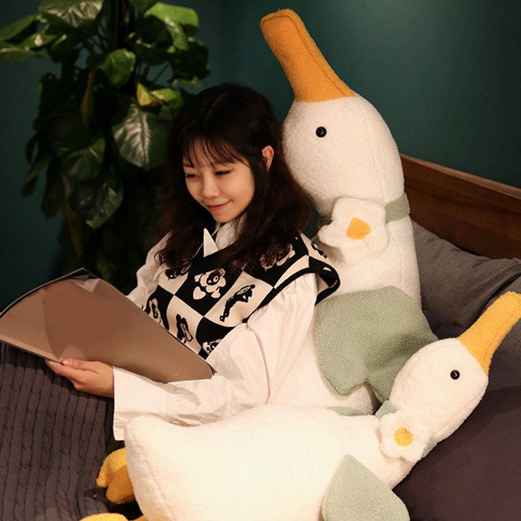 Soft Stuffed Duck Pillow White Plushie Back Cushion E13164