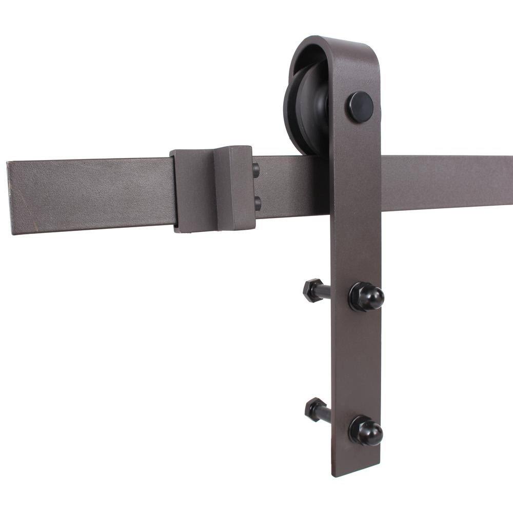 Sage Green Stained Wood Sliding Barn Door with Hardware Kit P2395