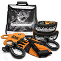 Off-Road Recovery Kit with Tow Strap, Tree Saver, Snatch Block Pulley, D-Ring Shackles, Winch Line J94498
