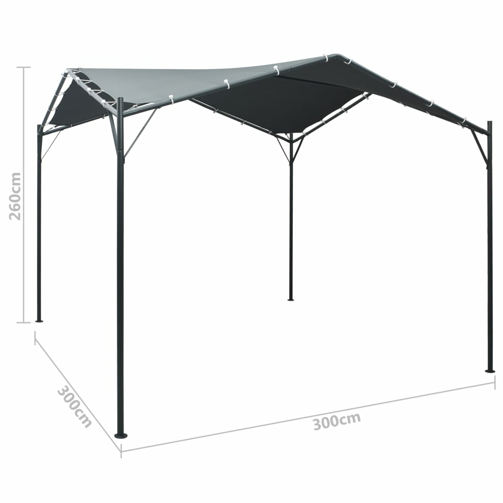 Steel Frame Garden Canopy Tent Sun Shelter 9.8ft x 9.8ft x 8.5ft H52430