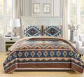 Oversize King California 3 Piece Multicolor Beige Taupe Brown Blue Green Z475708