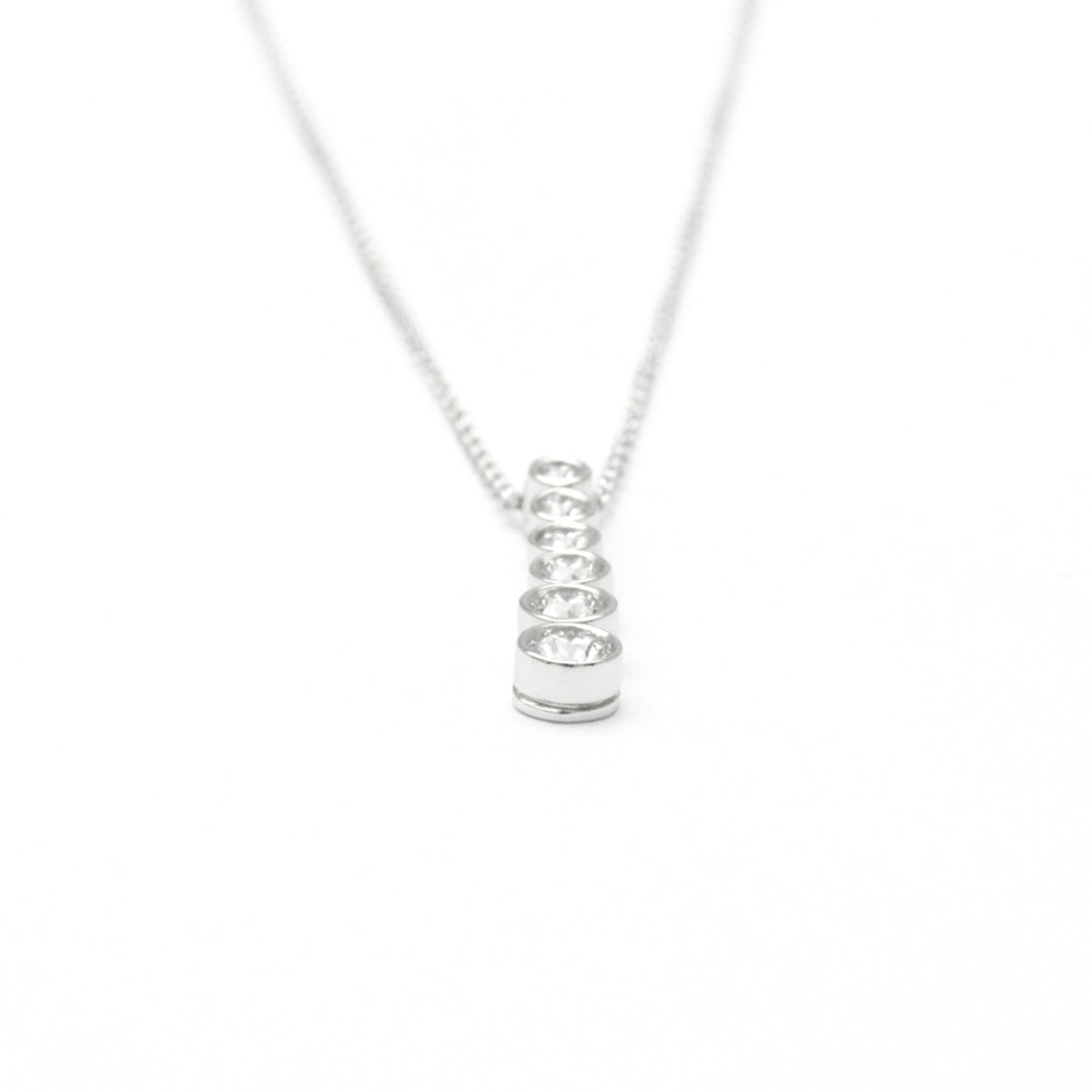 Platinum Diamond Drop Necklace V699