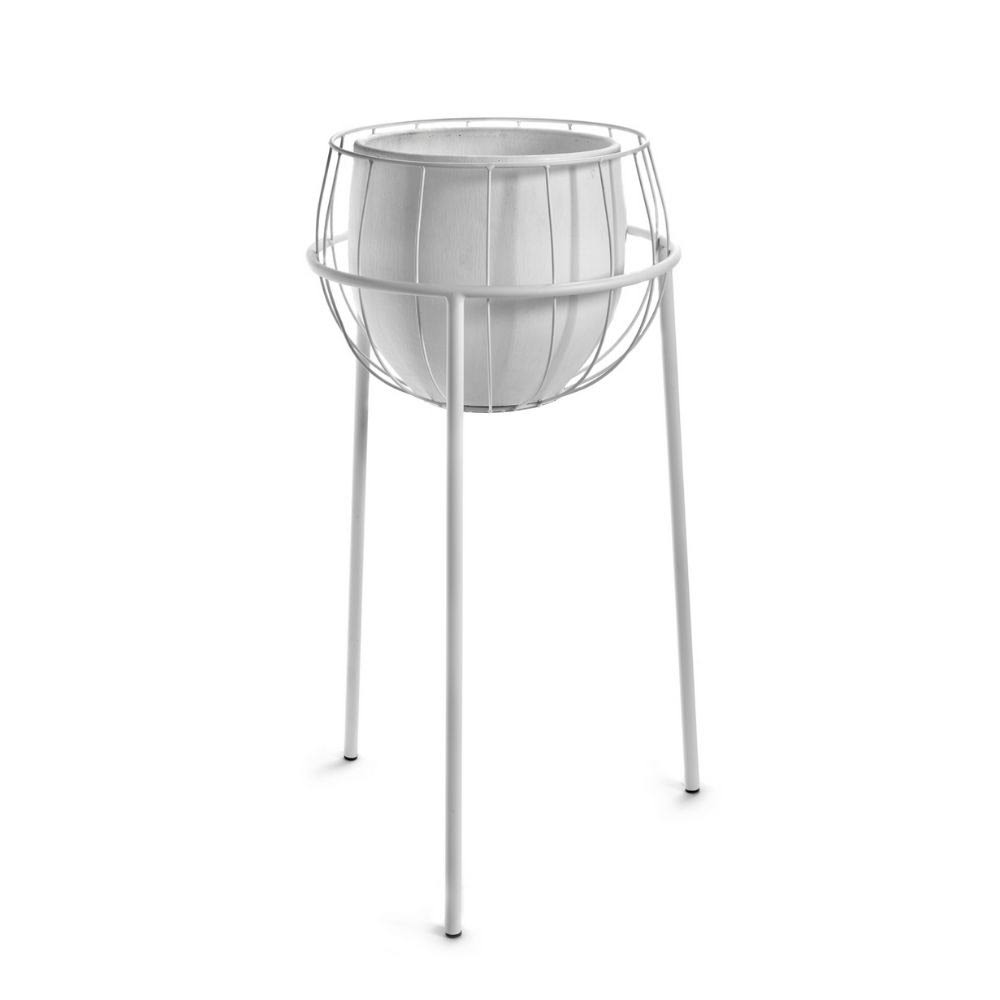 White Plant Stand Cage with Pot H6848