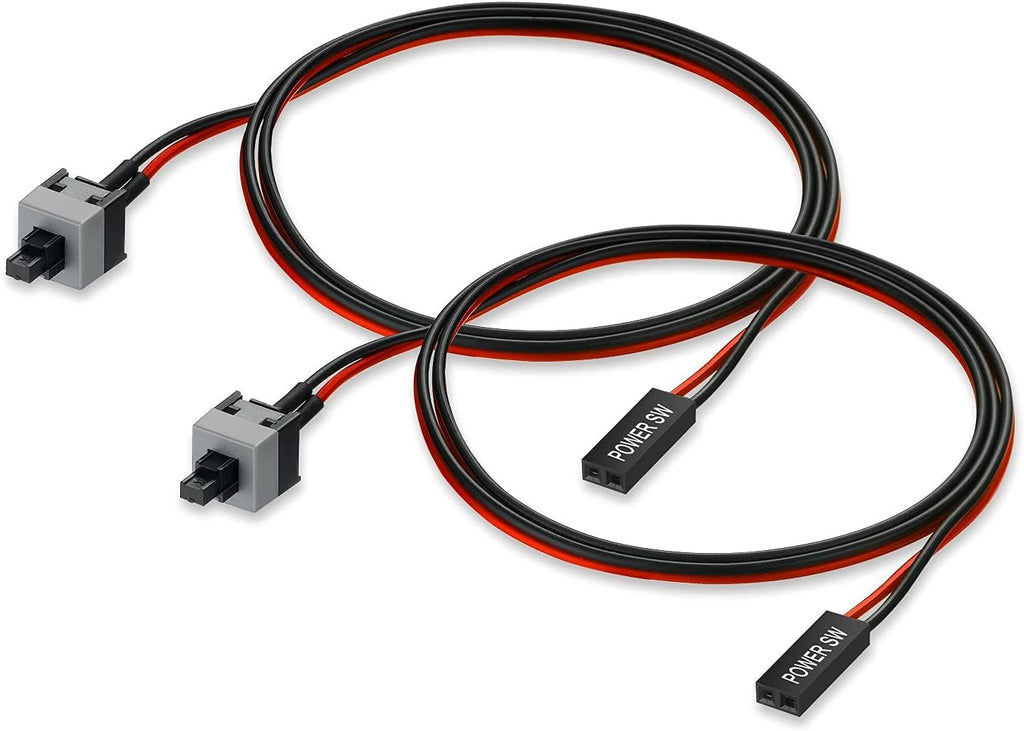 2pcs 55CM 2 Pin PC Power Cable Push Button ATX Computer Switch Wire Restart Switch T2130