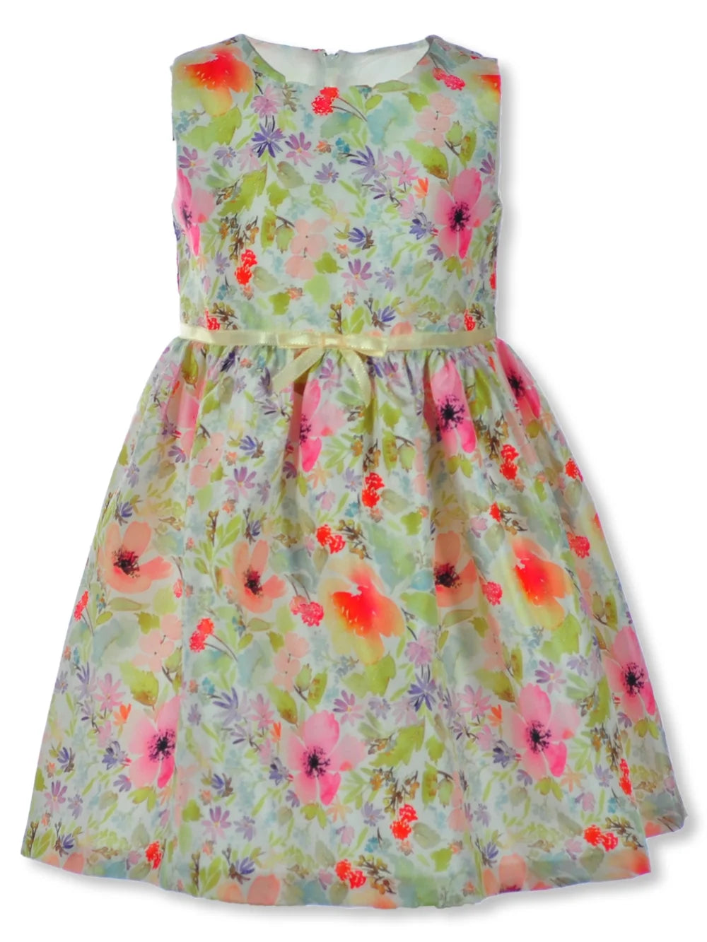 Girls' 2-Piece Floral Dress With Jacket Outfit - yellow, 6x D610
