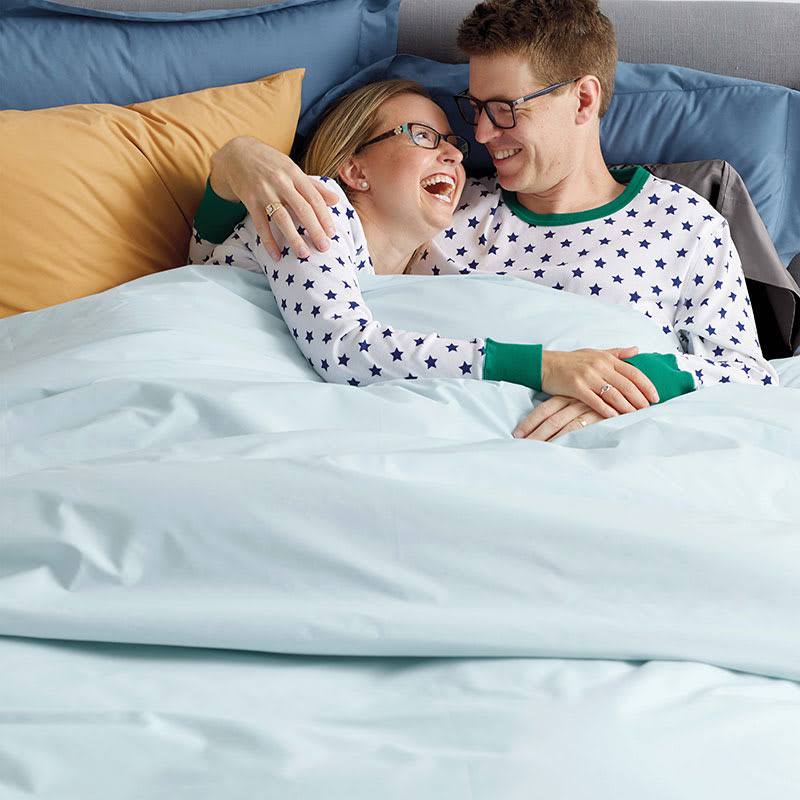 Teal Cotton Percale Twin Duvet Cover I9806