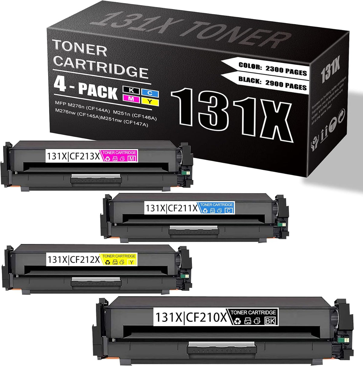 4 Pack Compatible Toner Cartridge for HP Printer C68138