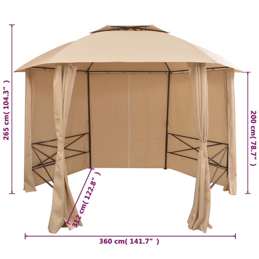 Garden Marquee Pavilion Tent with Curtains C6338