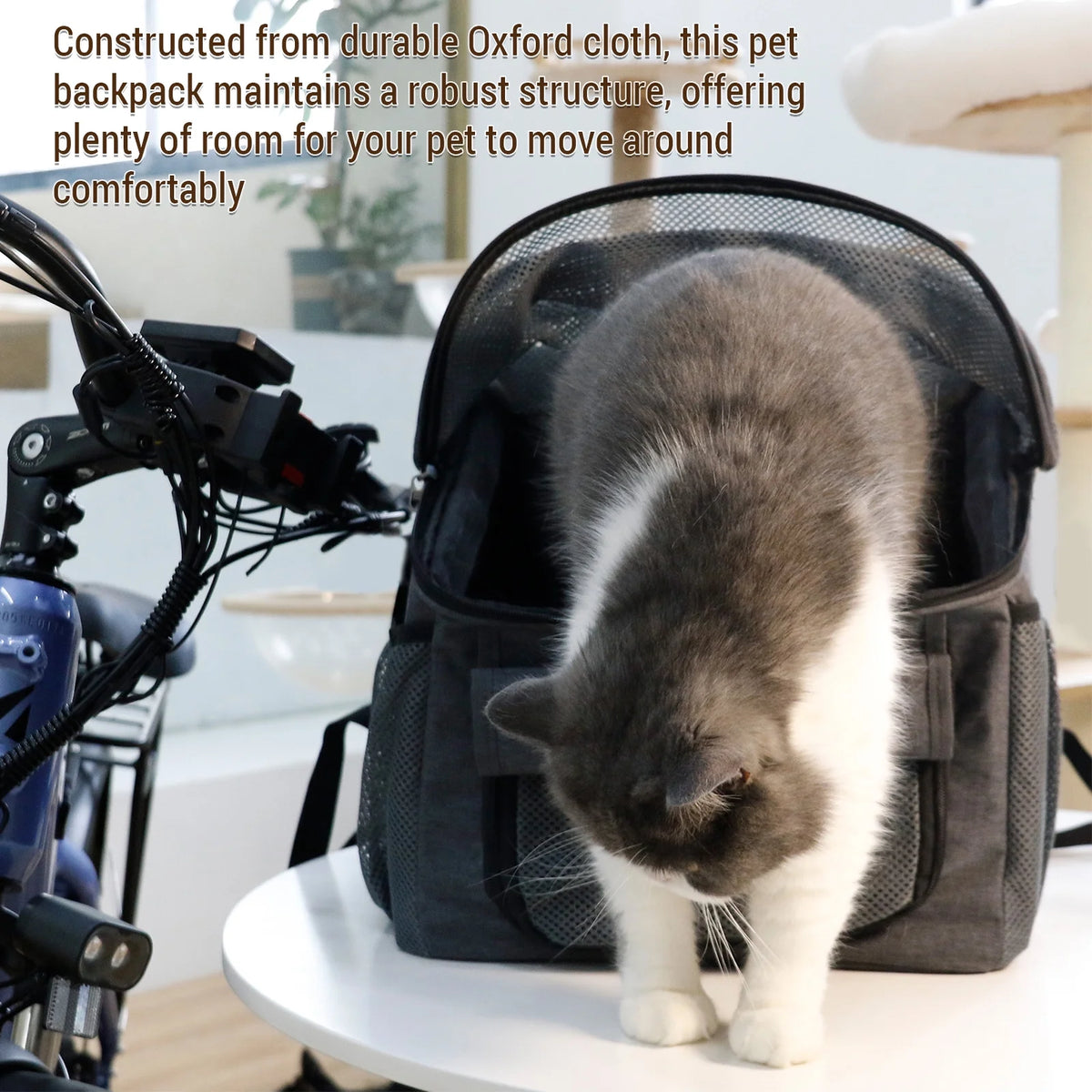 Dog Bike Basket Oxford Cloth Carrier Backpack E958878