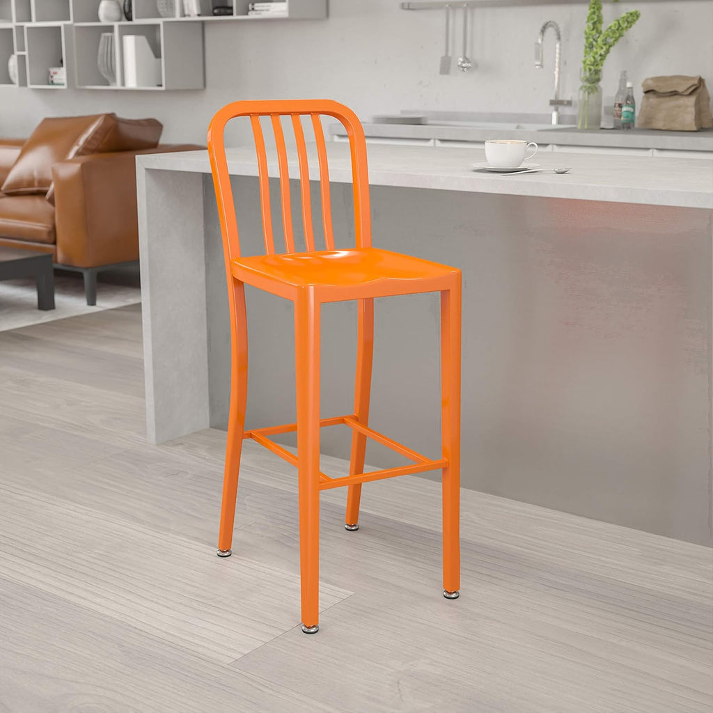 2 Pack 30 High Silver Metal Barstool K85141