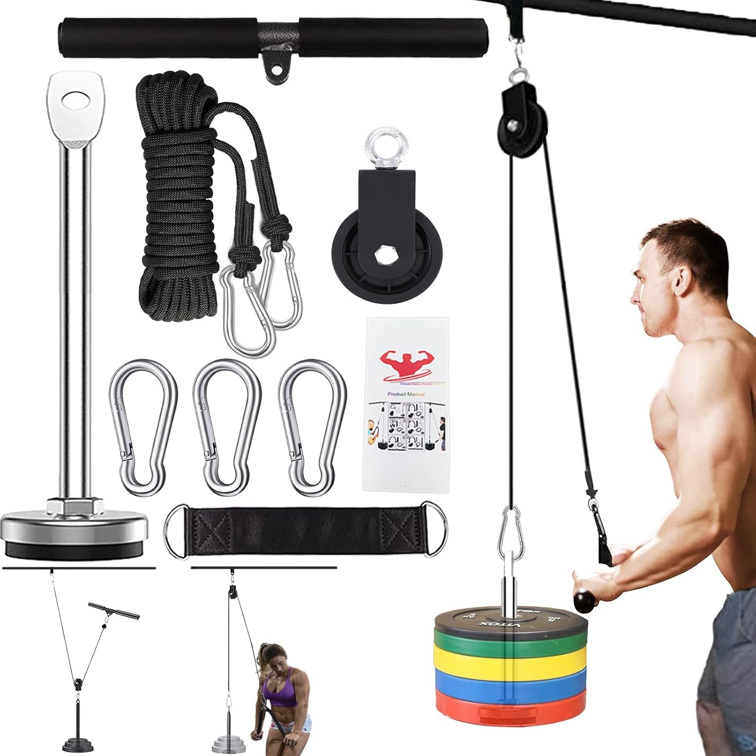 Weight Cable Pulley System Home Gym Equipment J269857