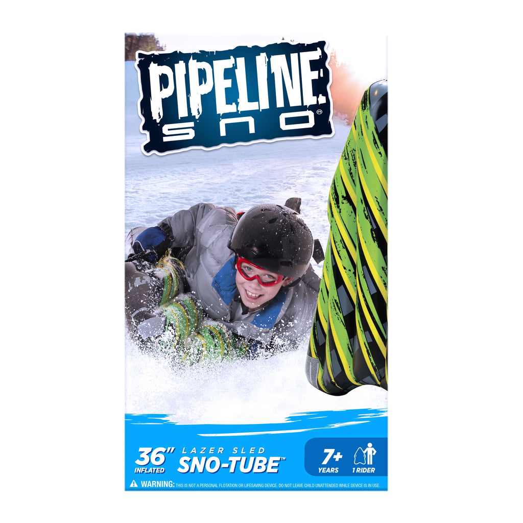 Inflatable 1 Person Snow Tube Sled with 2 Grip Handles, 36” Length R608