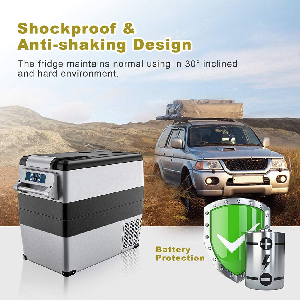 53QT 12 Volt Car Refrigerator Portable Refrigerator Electric Compressor Freezer Cooler T6960