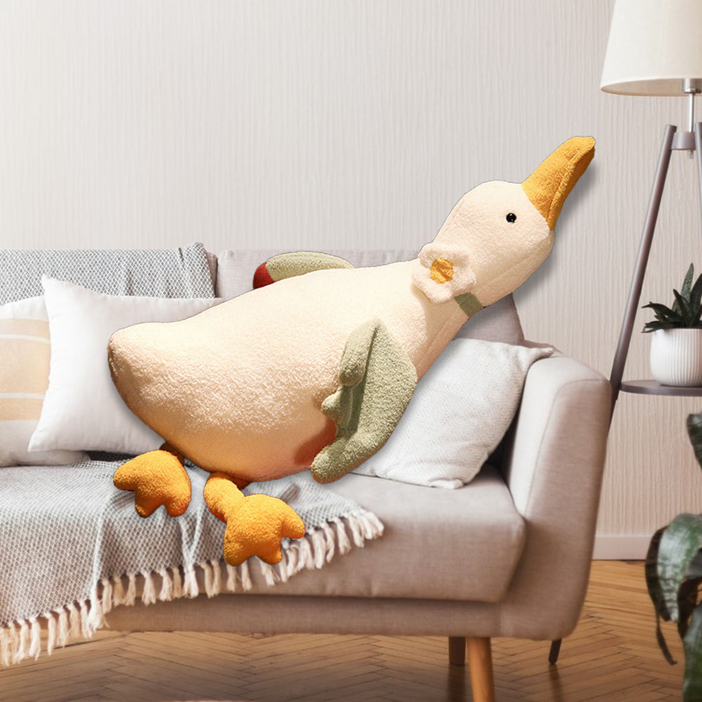 Soft Stuffed Duck Pillow White Plushie Back Cushion E13164