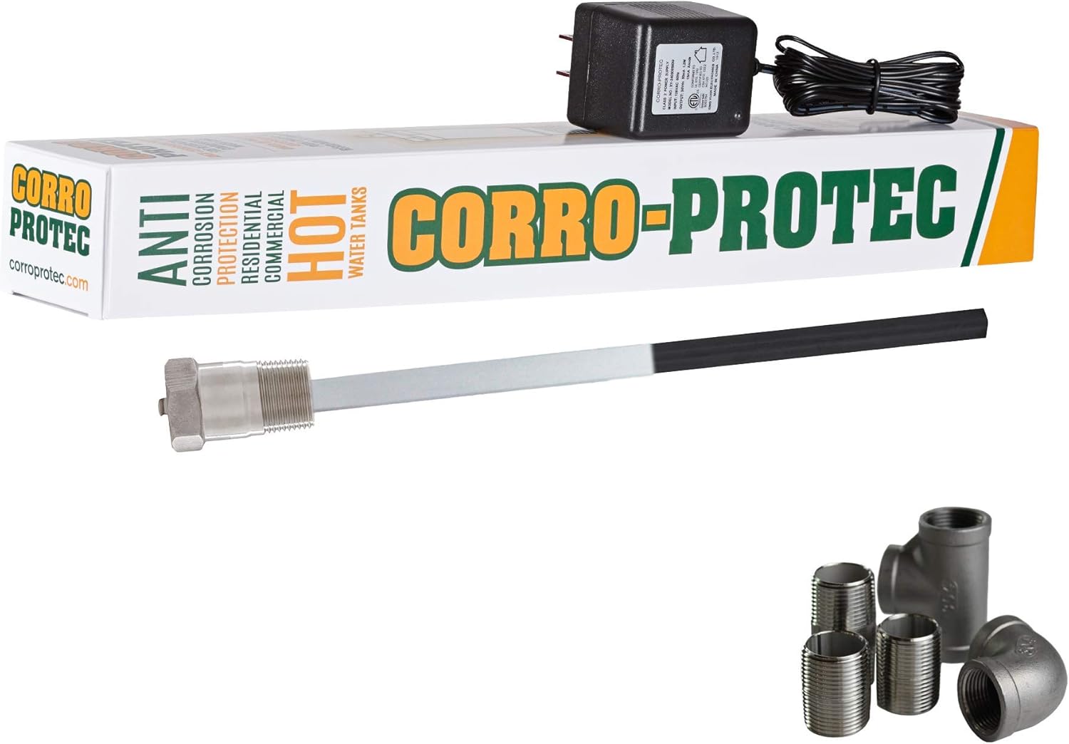 Powered Anode Rod for Water Heater, Titanium Z88498