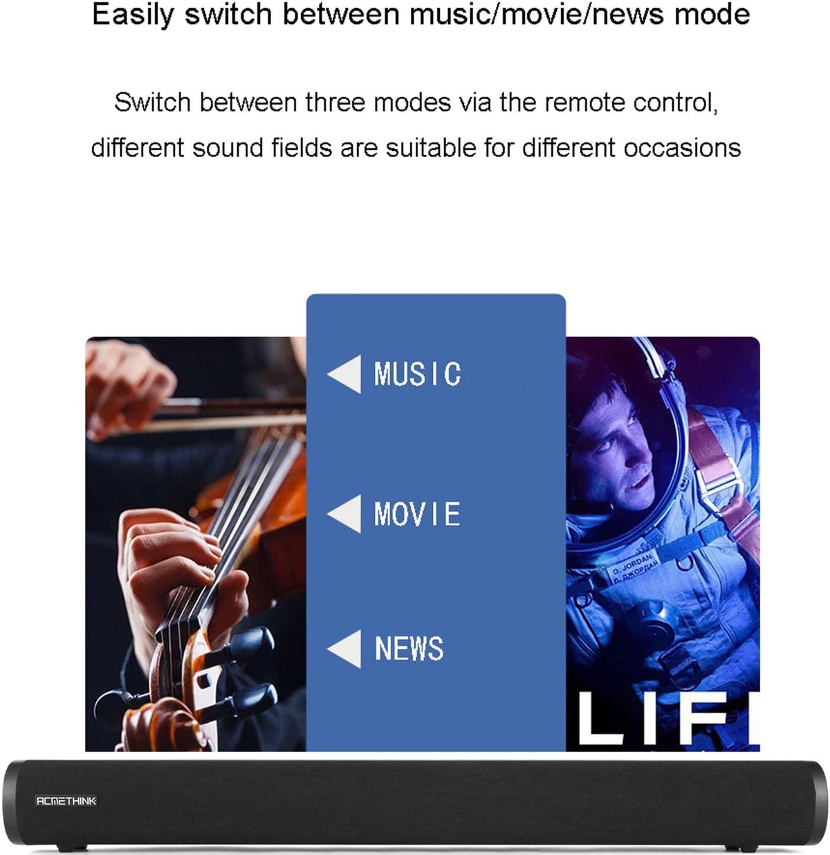 24-Inch Sound Bar with Bluetooth 5.0, USB, AUX/RCA, Optical, HDMI ARC, Pack of 2 Z30076