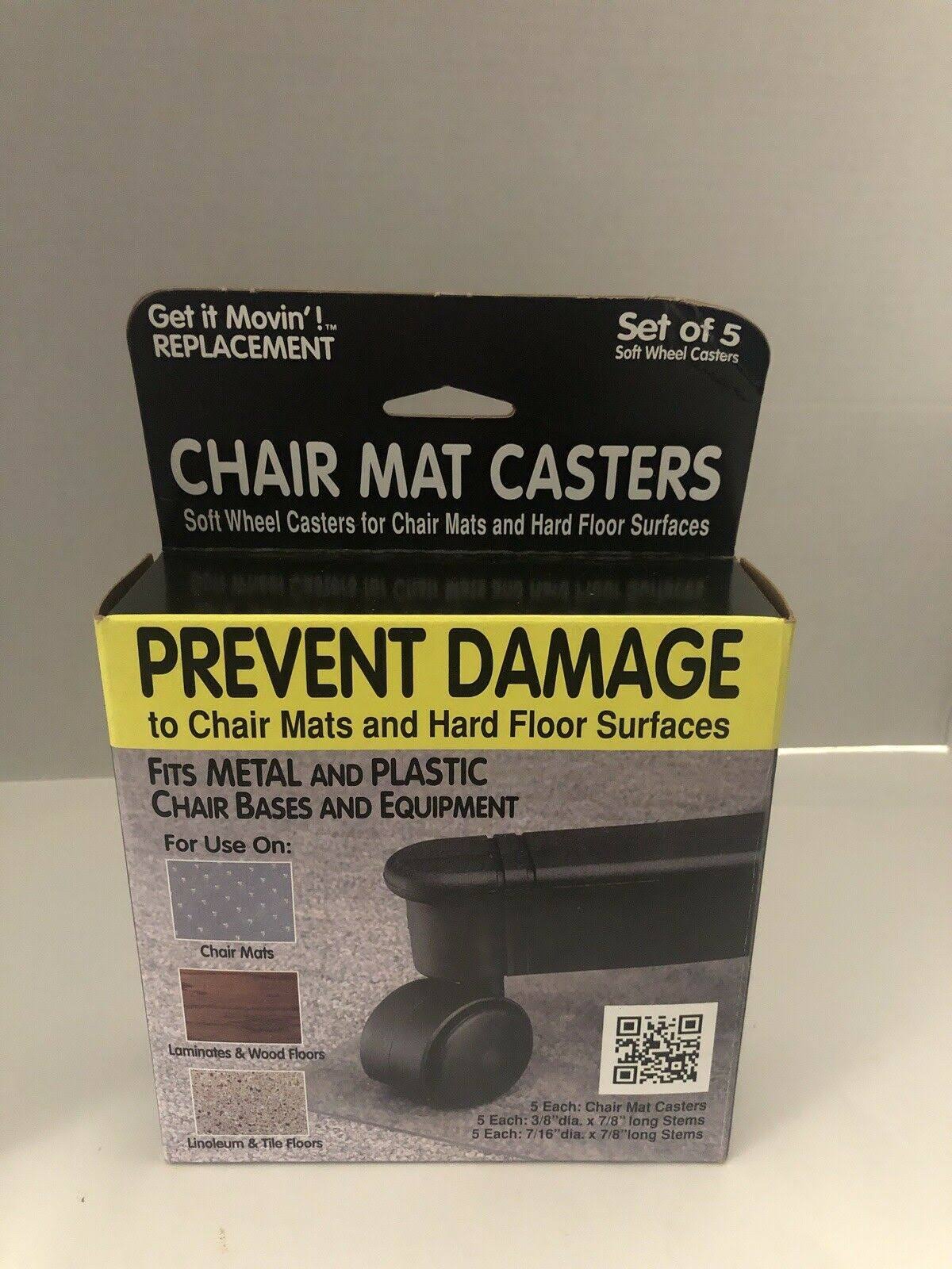 Soft-Wheel Casters for Metal Bases, Pack of 5 T11207